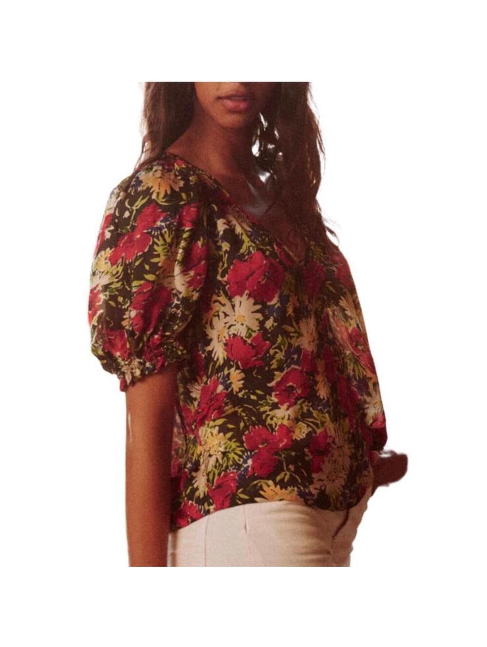The GREAT. The Ponder Top in Hidden Garden Floral Red Women’s size 0 (US XS) - Picture 11 of 15